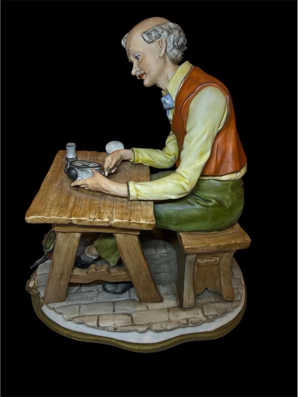 Rare Vintage Capodimonte Watchmaker (Horologist) Sculpture Limited 110/395